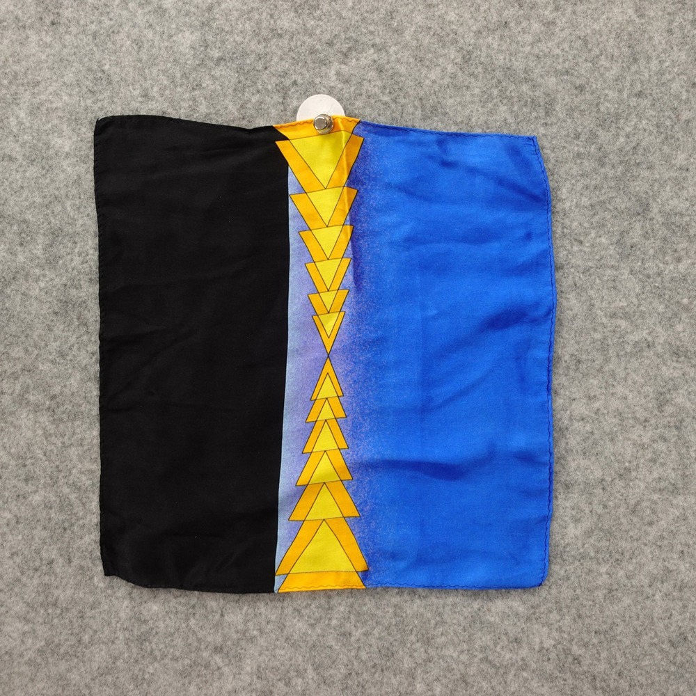 Silk Pocket Square Handkerchief Mens Colorblock Art Deco Blue Black Suit 11x11